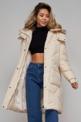 Купить Пальто утепленное молодежное зимнее женское бежевого цвета 52321B, фото 16