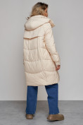Купить Пальто утепленное молодежное зимнее женское бежевого цвета 52321B, фото 22