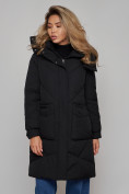 Купить Пальто утепленное молодежное зимнее женское черного цвета 52321Ch, фото 11