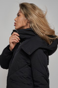 Купить Пальто утепленное молодежное зимнее женское черного цвета 52321Ch, фото 16