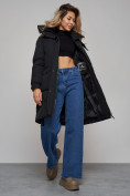 Купить Пальто утепленное молодежное зимнее женское черного цвета 52321Ch, фото 17