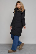 Купить Пальто утепленное молодежное зимнее женское черного цвета 52321Ch, фото 21
