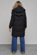 Купить Пальто утепленное молодежное зимнее женское черного цвета 52321Ch, фото 4