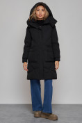 Купить Пальто утепленное молодежное зимнее женское черного цвета 52321Ch, фото 5