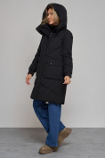 Купить Пальто утепленное молодежное зимнее женское черного цвета 52321Ch, фото 7