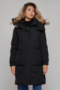 Купить Пальто утепленное молодежное зимнее женское черного цвета 52321Ch, фото 9