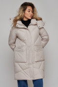 Купить Пальто утепленное молодежное зимнее женское светло-серого цвета 52321SS, фото 11