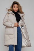 Купить Пальто утепленное молодежное зимнее женское светло-серого цвета 52321SS, фото 18