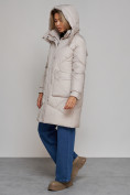Купить Пальто утепленное молодежное зимнее женское светло-серого цвета 52321SS, фото 8