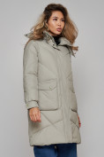Купить Пальто утепленное молодежное зимнее женское светло-зеленого цвета 52321ZS, фото 21