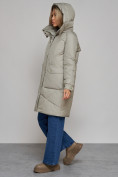 Купить Пальто утепленное молодежное зимнее женское светло-зеленого цвета 52321ZS, фото 22