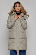 Купить Пальто утепленное молодежное зимнее женское светло-зеленого цвета 52321ZS, фото 5