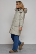 Купить Пальто утепленное молодежное зимнее женское светло-зеленого цвета 52321ZS, фото 8