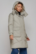 Купить Пальто утепленное молодежное зимнее женское светло-зеленого цвета 52321ZS, фото 10
