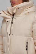 Купить Пальто утепленное молодежное зимнее женское бежевого цвета 52322B, фото 15
