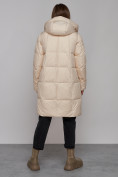 Купить Пальто утепленное молодежное зимнее женское бежевого цвета 52322B, фото 4