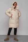 Купить Пальто утепленное молодежное зимнее женское бежевого цвета 52322B, фото 7