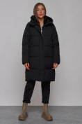 Купить Пальто утепленное молодежное зимнее женское черного цвета 52322Ch