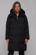 Купить Пальто утепленное молодежное зимнее женское черного цвета 52322Ch, фото 10