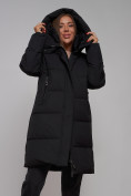 Купить Пальто утепленное молодежное зимнее женское черного цвета 52322Ch, фото 17