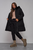 Купить Пальто утепленное молодежное зимнее женское черного цвета 52322Ch, фото 19