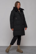 Купить Пальто утепленное молодежное зимнее женское черного цвета 52322Ch, фото 3