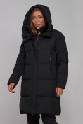 Купить Пальто утепленное молодежное зимнее женское черного цвета 52322Ch, фото 5