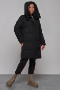 Купить Пальто утепленное молодежное зимнее женское черного цвета 52322Ch, фото 6