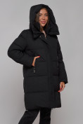 Купить Пальто утепленное молодежное зимнее женское черного цвета 52322Ch, фото 8