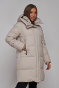 Купить Пальто утепленное молодежное зимнее женское светло-серого цвета 52322SS, фото 10