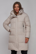Купить Пальто утепленное молодежное зимнее женское светло-серого цвета 52322SS, фото 11