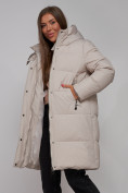 Купить Пальто утепленное молодежное зимнее женское светло-серого цвета 52322SS, фото 17