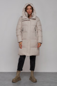 Купить Пальто утепленное молодежное зимнее женское светло-серого цвета 52322SS, фото 19