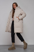 Купить Пальто утепленное молодежное зимнее женское светло-серого цвета 52322SS, фото 20