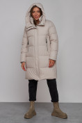Купить Пальто утепленное молодежное зимнее женское светло-серого цвета 52322SS, фото 5