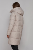 Купить Пальто утепленное молодежное зимнее женское светло-серого цвета 52322SS, фото 7