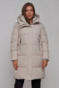 Купить Пальто утепленное молодежное зимнее женское светло-серого цвета 52322SS, фото 8