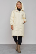 Купить Пальто утепленное молодежное зимнее женское бежевого цвета 52323B, фото 6