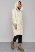 Купить Пальто утепленное молодежное зимнее женское бежевого цвета 52323B, фото 7