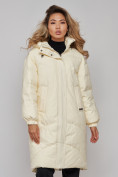 Купить Пальто утепленное молодежное зимнее женское бежевого цвета 52323B, фото 10