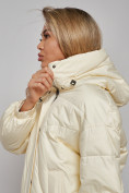 Купить Пальто утепленное молодежное зимнее женское бежевого цвета 52323B, фото 15