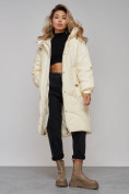 Купить Пальто утепленное молодежное зимнее женское бежевого цвета 52323B, фото 16