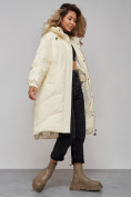 Купить Пальто утепленное молодежное зимнее женское бежевого цвета 52323B, фото 18