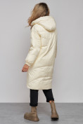 Купить Пальто утепленное молодежное зимнее женское бежевого цвета 52323B, фото 19