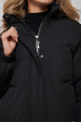 Купить Пальто утепленное молодежное зимнее женское черного цвета 52323Ch, фото 13