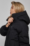 Купить Пальто утепленное молодежное зимнее женское черного цвета 52323Ch, фото 14