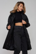 Купить Пальто утепленное молодежное зимнее женское черного цвета 52323Ch, фото 15