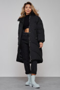 Купить Пальто утепленное молодежное зимнее женское черного цвета 52323Ch, фото 17