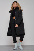 Купить Пальто утепленное молодежное зимнее женское черного цвета 52323Ch, фото 19