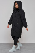 Купить Пальто утепленное молодежное зимнее женское черного цвета 52323Ch, фото 8